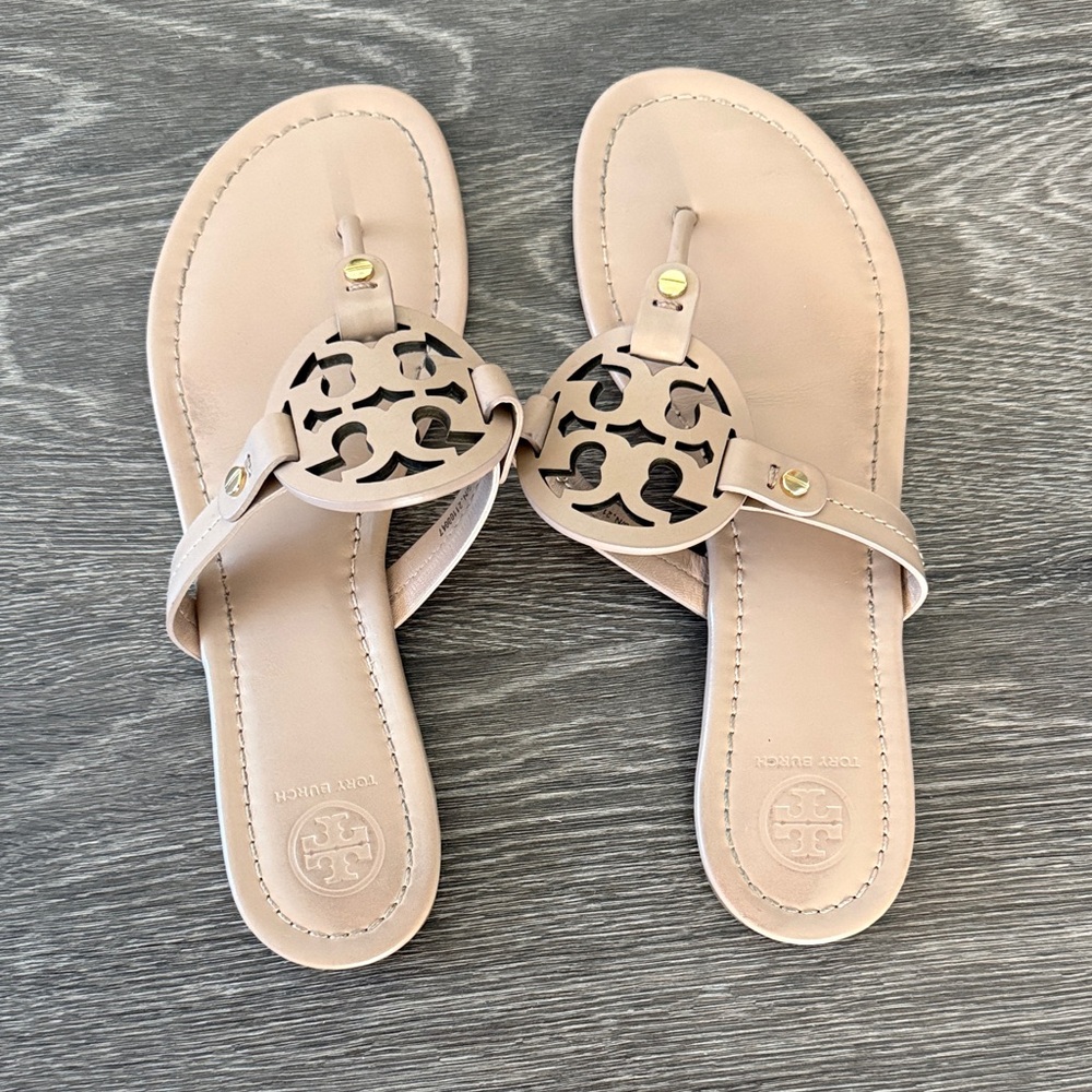 Tory Burch Miller Sandals (Light Sand / Size: 8.5) - Picture 2 of 6